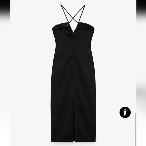 NWT Zara Black Beaded Strappy Maxi Dress - Picture 6 of 10